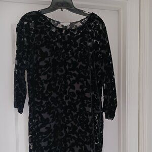 Garnet Hill embossed Black Sheath  dress